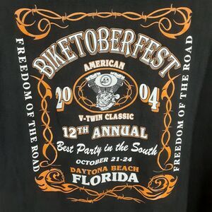Vtg 2004 Biketoberfest T Shirt Daytona Beach Fl Black Men's Large Y2K